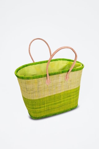 Panier Ivato - 52 x 35 x 22 cm - Vert chiné et beige