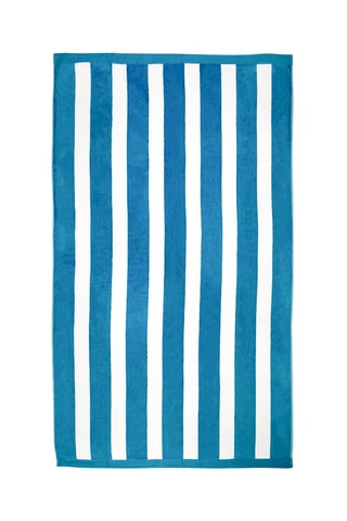 Drap de plage réversible Bahia - Bleu canard - 100 x 175 cm
