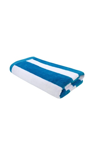 Drap de plage réversible Bahia - Bleu canard - 100 x 175 cm
