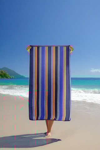 Drap de plage réversible Kapados - Bleu - 100 x 175 cm