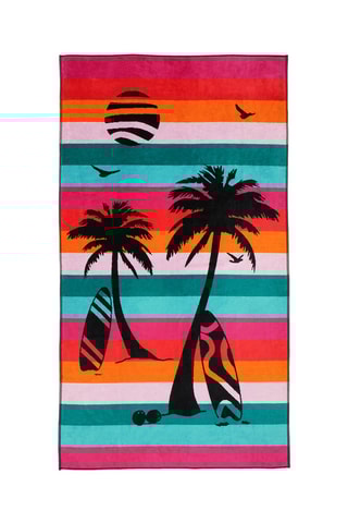 Drap de plage réversible Maupiti - Multicolore - 95 x 175 cm