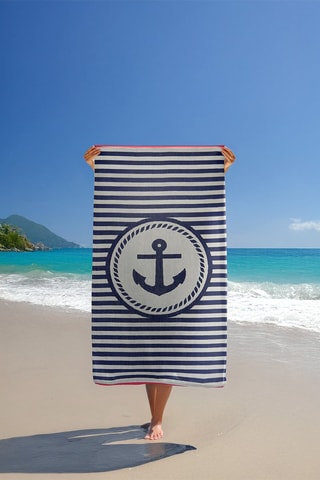 Serviette de plage Ankuri - Bleu marine - 90 x 170 cm