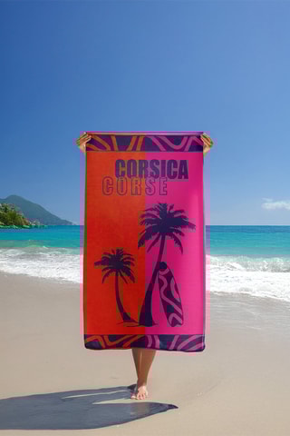 Serviette de plage Calvi - Fuchsia - 90 x 170 cm