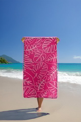 Serviette de plage Colca - Fuchsia - 90 x 170 cm
