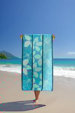 Serviette de plage Miyako - Bleu - 90 x 170 cm