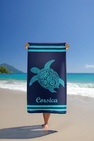 Serviette de plage Nonza - Bleu - 90 x 170 cm