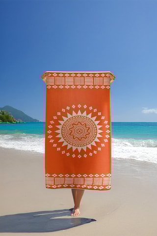Serviette de plage Oranza - Orange - 90 x 170 cm