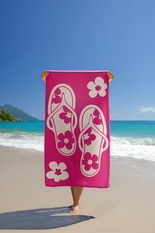 Serviette de plage Tunga - Rose - 90 x 170 cm