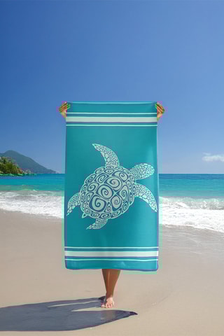 Serviette de plage Ushaka - Turquoise - 90 x 170 cm