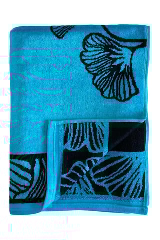 Serviette de plage Bradford - Turquoise et noir - 90 x 170 cm