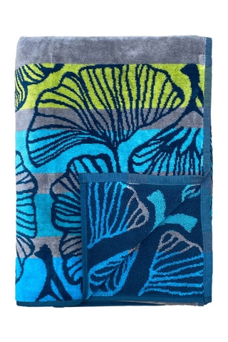 Serviette de plage Playamar - Beige et turquoise - 100 x 175 cm