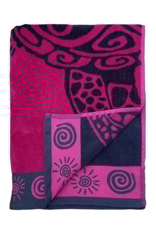Serviette de plage Fuchsia Turtle - Fuchsia et gris - 175 x 100 cm