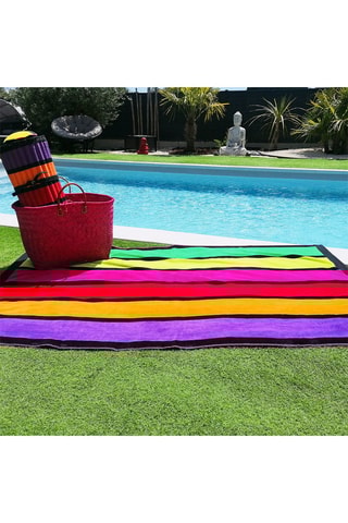 Serviette de plage Fresh - Vert et rouge - 100 x 175 cm