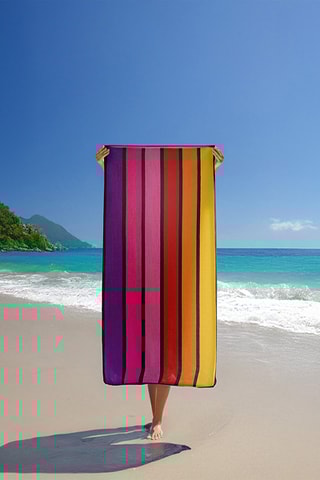 Drap de plage - Rose - 90 x 170 cm