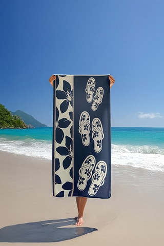 Drap de plage - Bleu - 90 x 170 cm