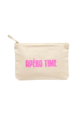 Pochette - Beige et fuchsia