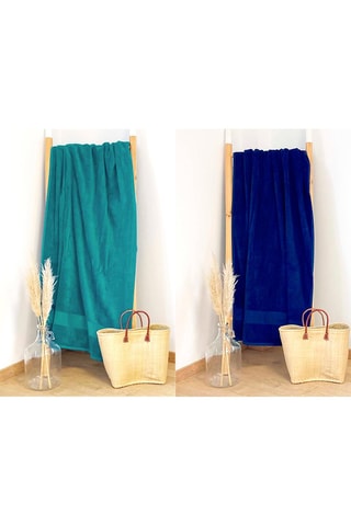 2 draps de bain Classy - Bleu