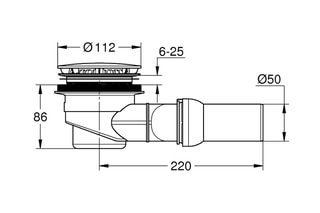 $Sortie horizontale pour receveur de douche