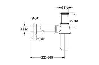 $Siphon 1-1/4" pour lavabo