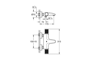$Mitigeur thermostatique murale bain et douche