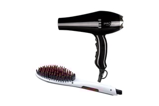 $Sèche-cheveux Ionic Ozone Protect et brosse lissante Soft Touch