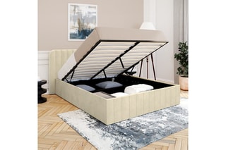 $Lit-coffre avec sommier Valentina - Beige