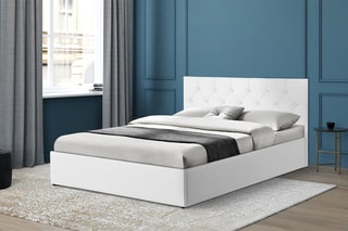 $Lit coffre avec sommier Austin Blanc