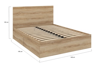 $Lit avec sommier Oklahoma - Couchage 140 x 190 cm