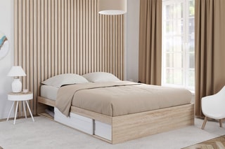 $Cadre de lit Orem avec sommier et rangements intégrés - 140 x 190 cm