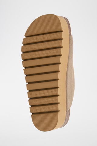 $Mules à plateforme en cuir - Marron clair