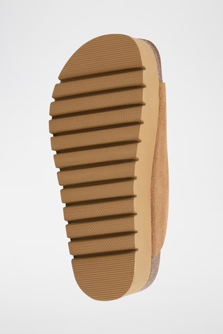 $Mules à plateforme en cuir - Marron