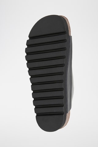 $Mules à plateforme en cuir - Noir