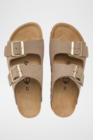 $Mules à plateforme en cuir - Marron clair
