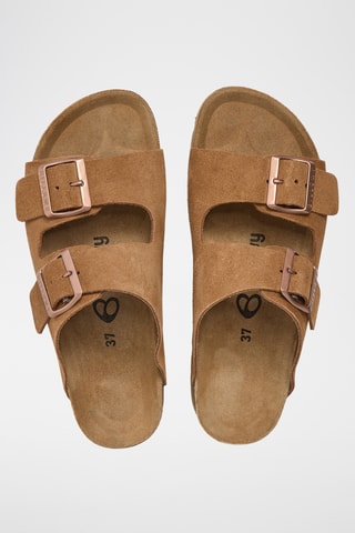 $Mules à plateforme en cuir - Sable