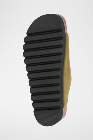 $Mules à plateforme en cuir - Kaki