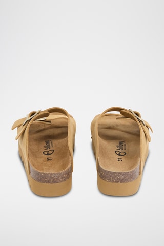 $Mules à plateforme en cuir - Marron