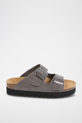 $Mules à plateforme en cuir - Gris