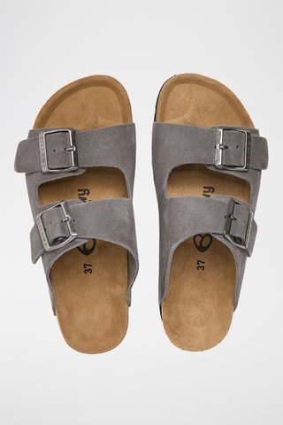 $Mules à plateforme en cuir - Gris