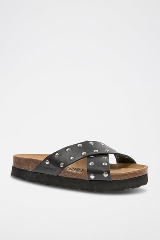 $Sandales plateformes en cuir - Noir