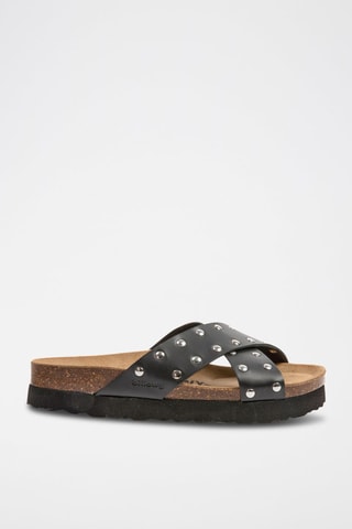 $Sandales plateformes en cuir - Noir