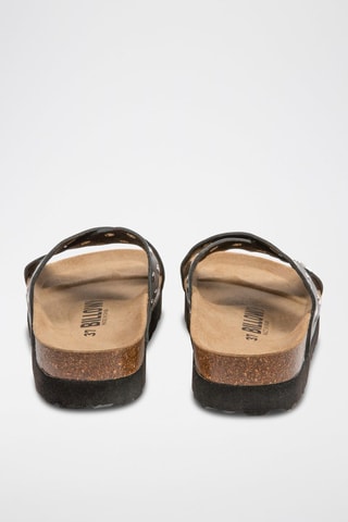 $Sandales plateformes en cuir - Noir