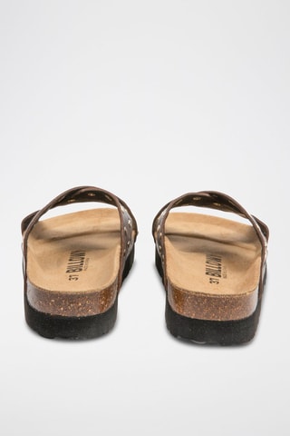 $Sandales plateformes en cuir - Marron 