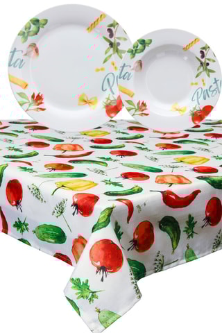 $Service en porcelaine et nappe rectangulaire New Pasta - 13 pièces