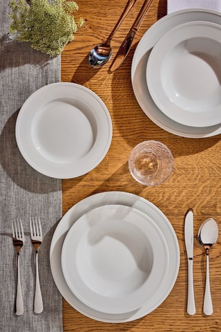 $Service en porcelaine Milano Bianco - 18 pièces 