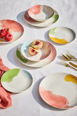 $Service en porcelaine Madison Acquerello - 18 pièces 
