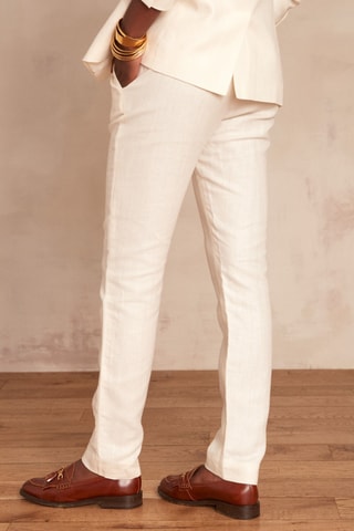 $Pantalon cigarette en lin Felix - Ecru
