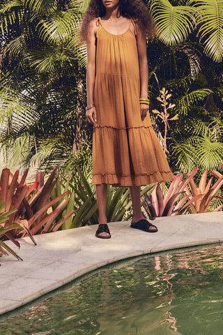$Robe midi Constance - Marron