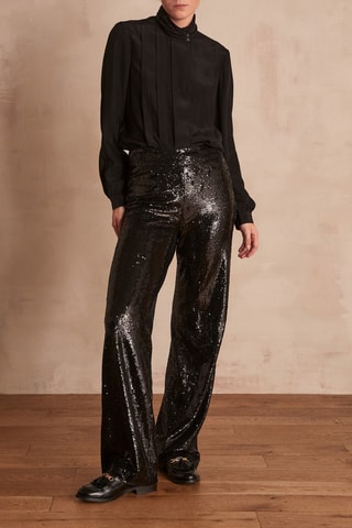 $Pantalon taille haute Valery - Noir