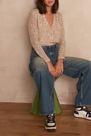$Top à sequins Philippine - Doré