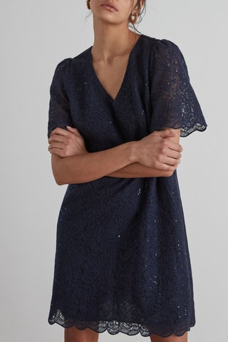 $Robe en dentelle Gaia - Bleu